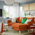 SALTSJÖBADEN 3-seat sofa with chaise longue, Tonerud red-brown