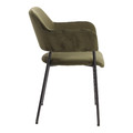 Dining Chair Lima, velvet, armrests, green
