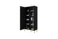 High Cabinet Display Cabinet Nicole, matt black, gold legs