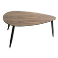 Nest of Coffee Tables, Set of 2, Walnut & Black