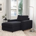 VIMLE Chaise longue, with wide armrests/Saxemara black-blue