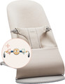 BABYBJORN Bouncer Bliss - Light grey frame, 3D Jersey, Light beige with Googly Eyes Pastels