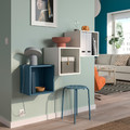 EKET Wall-mounted cabinet combination, dark grey-blue/white, 105x35x70 cm