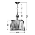 Pendant Lamp Gillenia 1 x 60W E27, black
