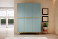 Wardrobe Nicole 150 cm, sage, gold handles and legs