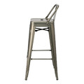 Bar Stool Paris Back Short 75cm, metallic