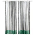 MÄVINN Curtains, 1 pair, black/white/stripe green, 110x250 cm