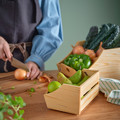 CHOKLADHAJ Food storage box, set of 2, wood
