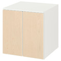 SMÅSTAD / PLATSA Cabinet, white birch, with 1 shelf, 60x55x63 cm
