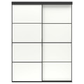 SKYTTA / MEHAMN Sliding door combination, black/double sided white, 152x205 cm