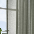 STENFRÖ Sheer curtains, 1 pair, green/with heading tape, 145x300 cm