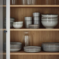 GLADELIG Deep plate, grey, 21 cm