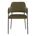 Dining Chair Lima, velvet, armrests, green