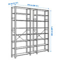 IVAR 3 sections/shelves, pine, 219x30x226 cm