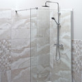 GoodHome Walk-in Shower Panel Beloya 120cm, chrome/transparent