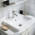 HAVBÄCK / ORRSJÖN Wash-stand/wash-basin/tap, white/white marble effect, 122x49x71 cm