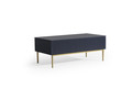 Coffee Table with 2 Drawers Nicole, dark blue/gold legs