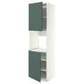 METOD High cab f oven w 2 doors/shelves, white/Aspudden dark grey-green, 60x60x220 cm