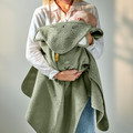 GULDVÄVARE Baby towel with hood, green, 60x125 cm