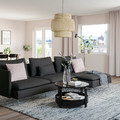 SÖDERHAMN 4-seat sofa with chaise longue, and open end Fridtuna/dark grey