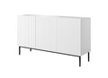 Three-Door Cabinet Nicole 150cm, matt white/black legs