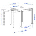 VIHALS / VIHALS Table and 2 chairs, white/white Tibbleby beige-grey, 84/120x74 cm