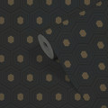 GoodHome Vinyl Wallpaper on Fleece Draba, black