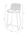 Bar Stool with Seat Pad Dill Low, black