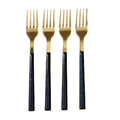 Set of 4 Dessert Forks, gold/black