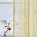 GLASÖRT Sheer curtain, 1 piece, light yellow/grey-turquoise, 300x300 cm