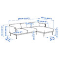 ÄPPLARYD 3-seat sofa with chaise longue, Lejde grey/black