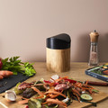 Mini Bamboo Wood Bin, black