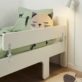 SLÄKT / NATTAPA Ext bed frm w guard rl+slat bd base, white, 80x200 cm