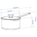 HEMKOMST Saucepan with lid, stainless steel/glass, 2 l