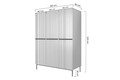Wardrobe Nicole with Drawer Unit 150 cm, dark blue, black handles and legs