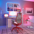 STYRSPEL Gaming chair, grey/red