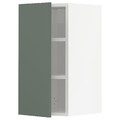 METOD Wall cabinet with shelves, white/Bodarp grey-green, 30x60 cm