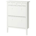 GULLABERG Shoe cabinet with 2 compartments, white, 88x30x122 cm