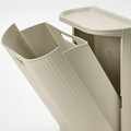 GÅRDSBUTIK Bin with lid, grey-beige, 21 l