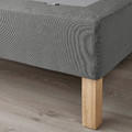 LYNGÖR Slatted mattress base with legs, dark grey, 140x200 cm