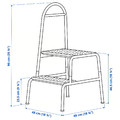 BÄSINGEN Step stool with handrail, 2-steps, anthracite