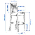 EKEDALEN / EKEDALEN Bar table and 4 bar stools, dark brown/Ramna light grey, 120 cm