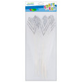 Craft Christmas Decorative Feathers, white/silver, 17-22cm