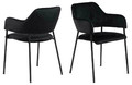 Set of Dining Chairs with Armrests, black