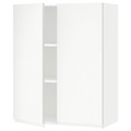 METOD Wall cabinet with shelves/2 doors, white/Voxtorp matt white, 80x100 cm