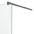 GoodHome Walk-in Shower Panel Beloya 80 cm, transparent/black