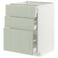 METOD / MAXIMERA Base cabinet with 3 drawers, white/Stensund light green, 60x60 cm