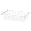 HJÄLPA Wire basket with pull-out rail, white, 60x40 cm