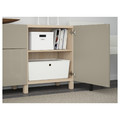 BESTÅ Storage combination with drawers, white stained oak effect/Selsviken/Stubbarp high-gloss/beige, 180x42x74 cm