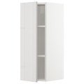 METOD Wall cabinet with shelves, white/Ringhult light grey, 30x80 cm